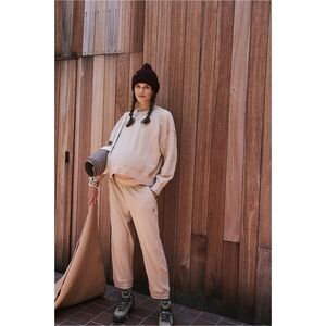 Free People × Hatch Intercept Maternity Sweatpants Desert Sand